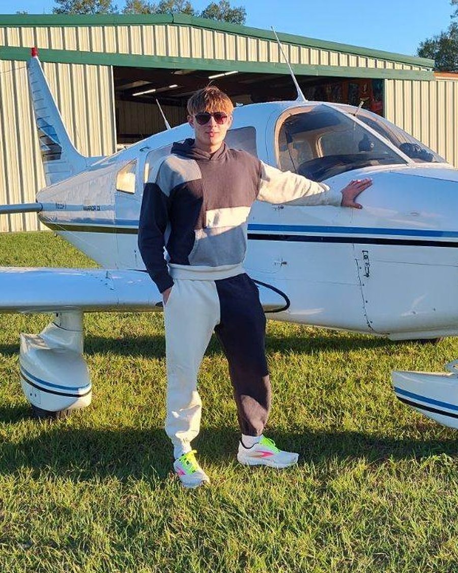 Ben Goldman at the controls of an aircraft